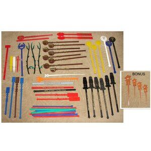 Vintage Swizzle Stir Stick Lot: Tommy Wong's, Caesars, Nugget, Penthouse +Bonus